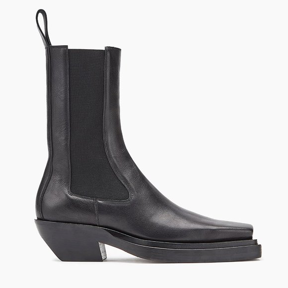 Bottega Veneta Lean Square-Toe Leather Chelsea Boots Size 38 - Picture 1 of 9